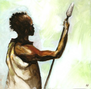 Africain à la sagaie Récit d'Afrique - pardon - Africain à la sagaie