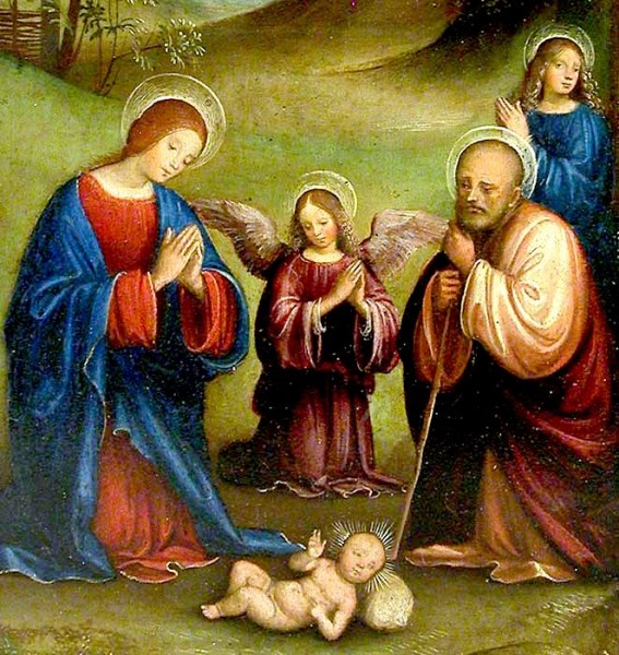 Francesco RAIBOLINI dit FRANCIA - L'Adoration de l'Enfant. Détail. Bologne vers 1450 - 1517. Le Louvre, Paris