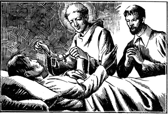 Saint Simon Stock convertit M. de Lihyton mourant.