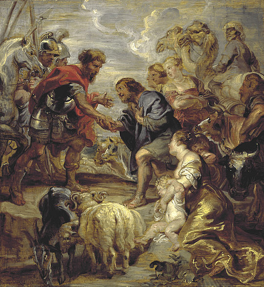 récits pour le caté - Réconciliation de Jacob et d'Esaü (1624) - Rubens
