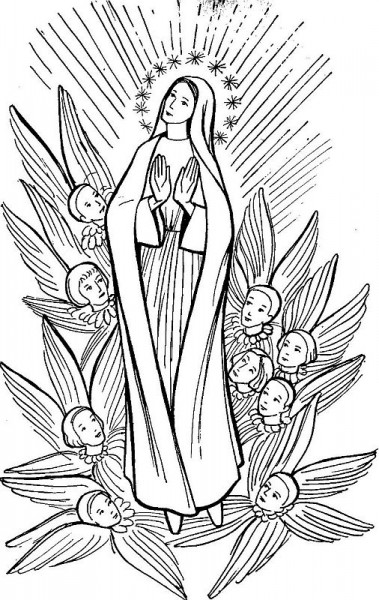 Coloriage Assomption de la Vierge Marie