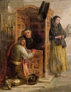 Sacrement de Pénitence - catéchisme - Reconciliation - Edwin Long, 1862