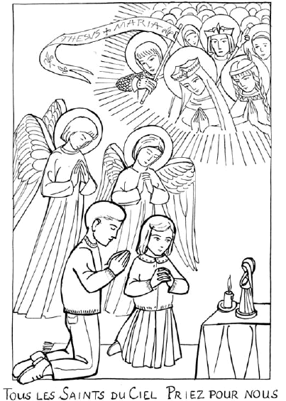 Coloriage de la communion des saints