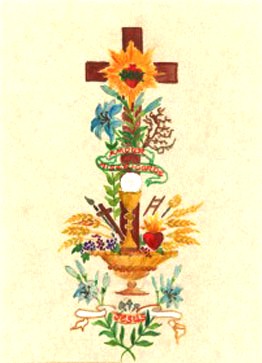 image premiere communion - Le blé, l'hostie et la Croix du Sacrifice