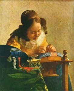 dentelliere - Jan Vermeer - 1670. Histoire des crêpes du 2 février, la Purification