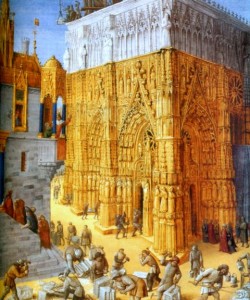 Construction d'une cathedrale - par Jean Fouquet [1470]