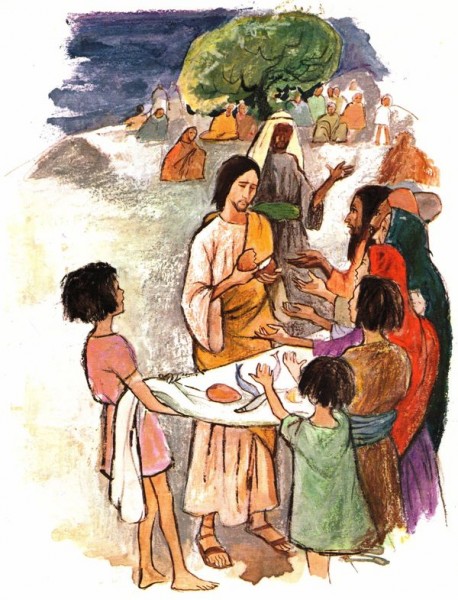 récit de la messe pour les enfants - Jesus et la multiplication des pains