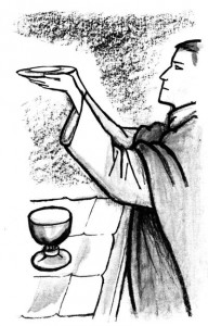 L'eucharistie - Offrande du pain et du vin - coloriage de l'offertoire