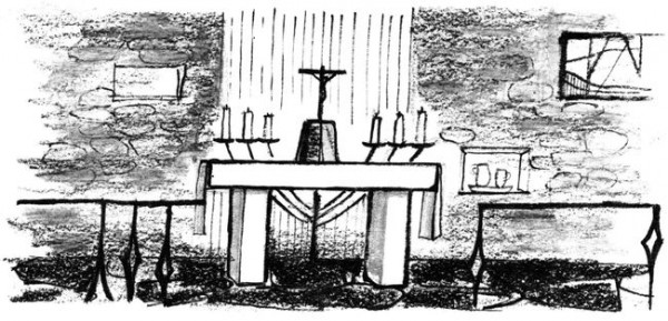 Réflexion sur la messe pour les enfants - l'autel à colorier