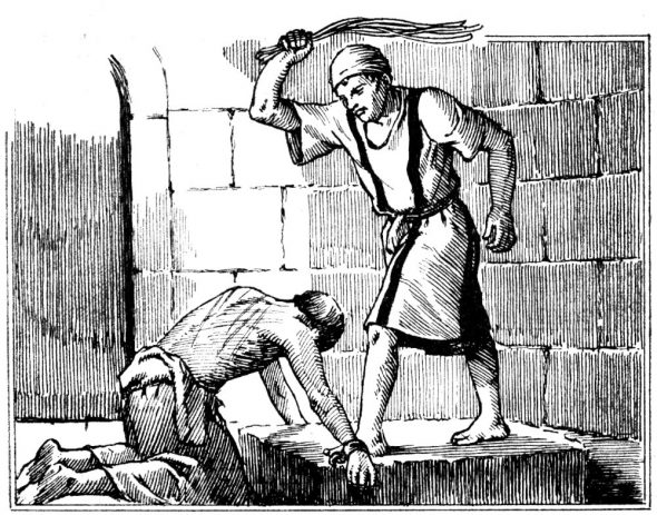 Saint Hippolyte est battu de verges