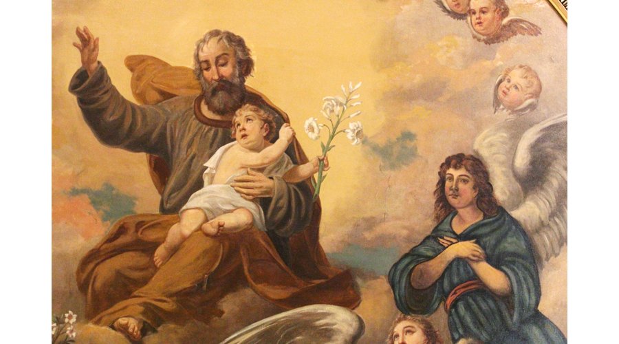 Saint Joseph et l'Enfant-Jésus avec les anges du paradis