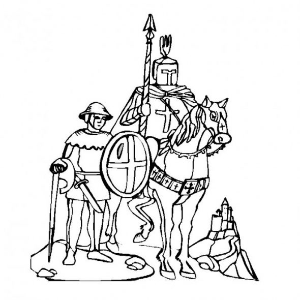 Coloriage Chevalier et soldat croisade