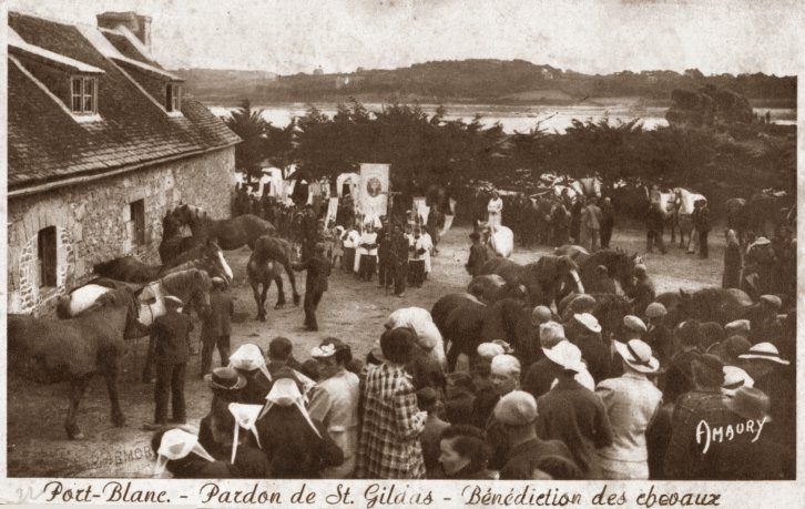 Bretagne - Pardon de saint Gildas - Bénédiction des chevaux