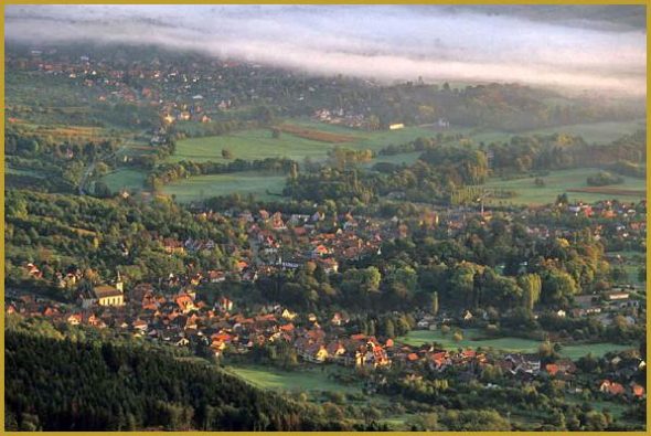 Villages Plaine d'Alsace vue du mont Sainte Odile