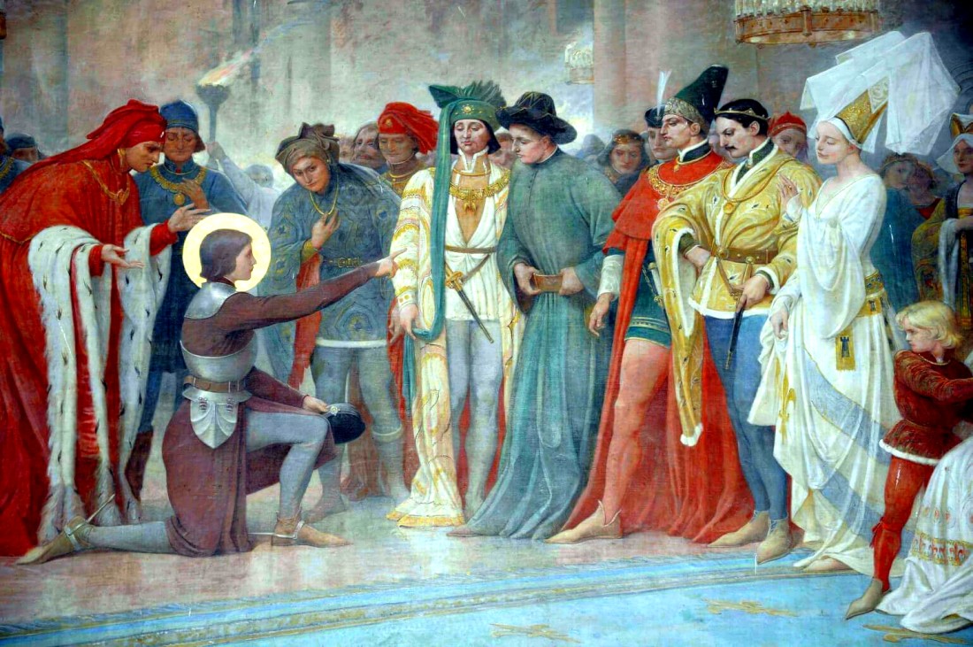 Jeanne d'Arc reconnaît le roi parmi les courtisans au château de Chinon