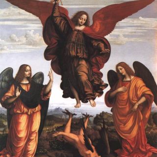 Création dans la bible : L'archange saint Michel chassant Lucifer