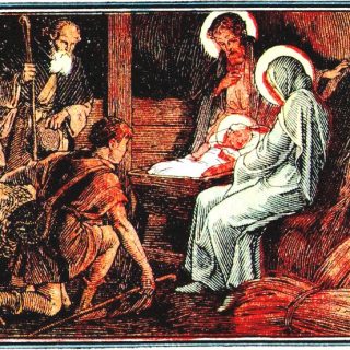 Les bergers viennent adorer Jésus à Noël