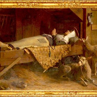 Histoire pour les enfants - ste Germaine morte sur son grabat - tableau