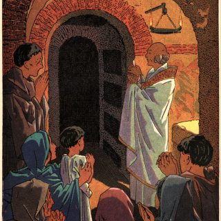 Histoire de l'Église pour les scouts - Messe dans les Catacombes